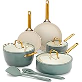 GreenPan Nonstick Reserve Pro 10 Piece Cookware Set, NSF Certified Ceramic, Hard Anodized PFAS-Free Pots & Pans Set with Lids, Stainless Steel Handles, Oven & Dishwasher Safe, Moss Green