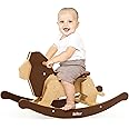 Belleur Wooden Rocking Horse for Toddler 1-3 Year Old, Baby Wood Ride-on Toys for Indoor & Outdoor Activities, Toddler Ride Toy, Infant Animal Rocker, Boys & Girls Rocking Animal for Birthday