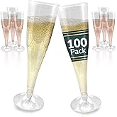 Reli. Champagne Flutes Plastic | 100 Pack | 4.5 oz - Clear | Premium Plastic Champagne Flutes | Party-Perfect for Celebrations