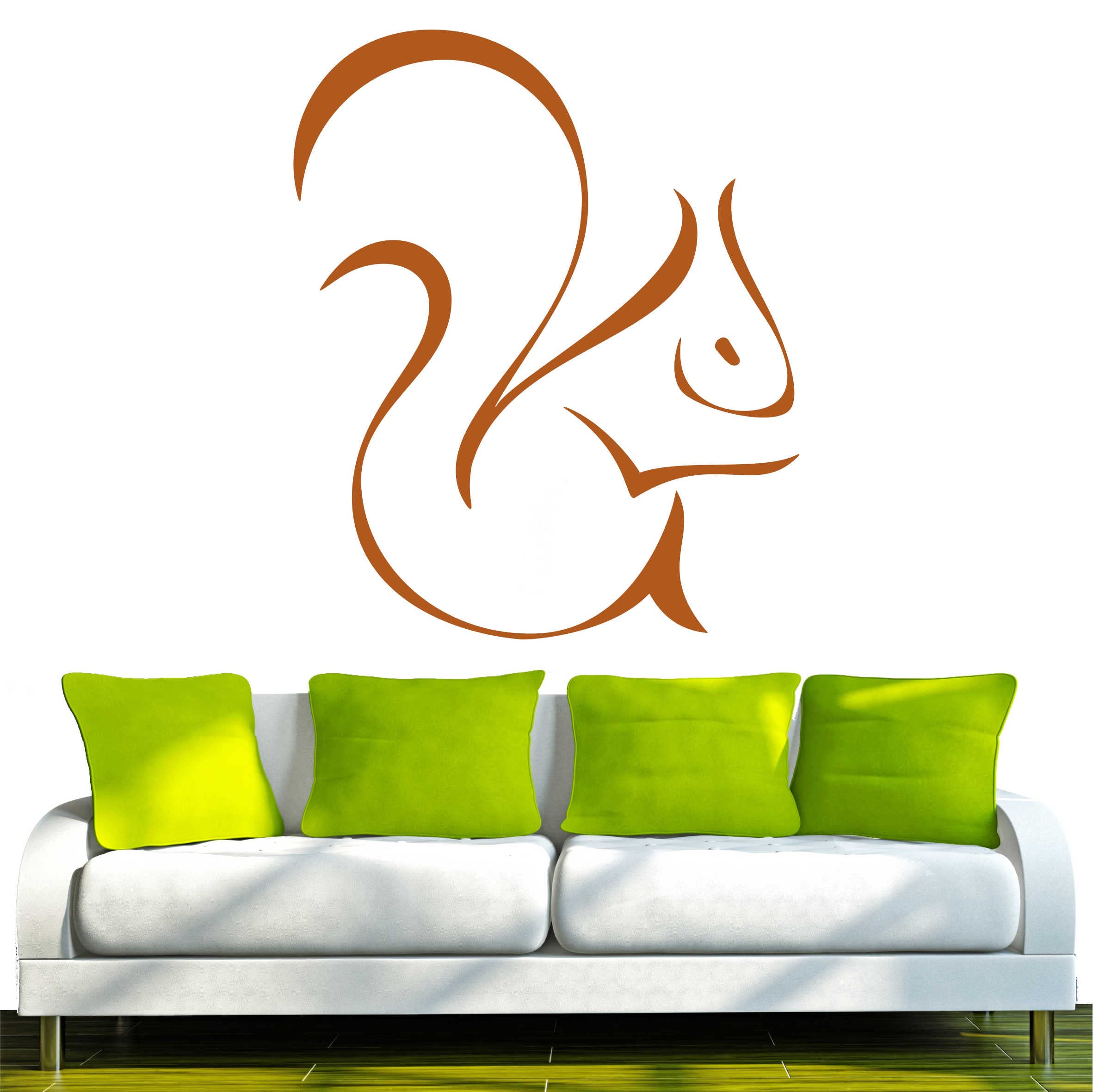 INDIGOS 4051095839774 Vinyl Wall Sticker Home Graphic Decal Gift Decor Kids Room Novelty Wall Sticker D283 Cute Squirrel Tribal, Hazelnut, 40 x 33 x 1 cm