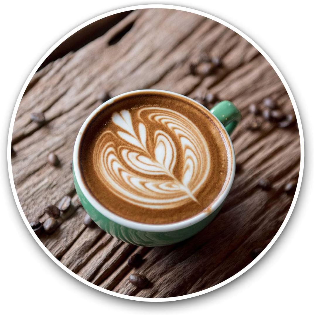 Awesome Vinyl Stickers (Set of 2) 10cm - Latte Coffee Shop Art Barista Cafe Fun Decals for Laptops,Tablets,Luggage,Scrap Booking,Fridges,Cool Gift #12311