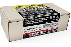 INTERACTIVIA 680 g or 1.5 lbs Ceramic Triangular 1/4 x 3/8 for Deburring and Edge-Rounding Tumbling Media for Steel, Stainless Steel, and Hard Metals - Liquid Finishing Compound and Clean, Dry and Store Bag Includ