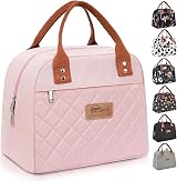 HOMESPON Insulated Lunch Bag Women Men Pink Large Capacity 29x21x16.5cm