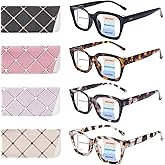 ZONLON 4 Pack Progressive Multifocus Reading Glasses for Women Oprah Style Blue Light Blocking Computer Readers