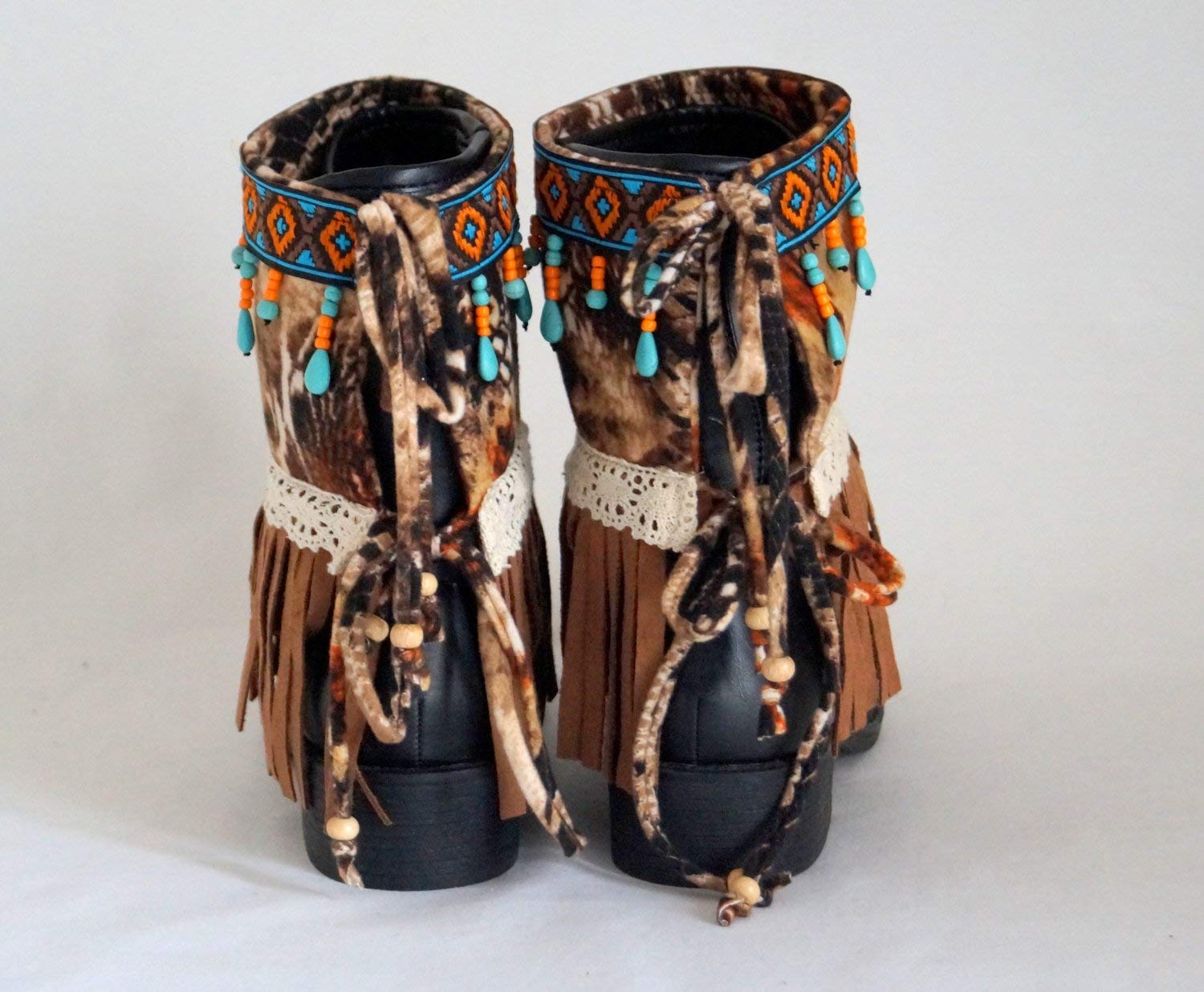 Native American fringe boot coversBoho boot covers Gypsy boot cuffs