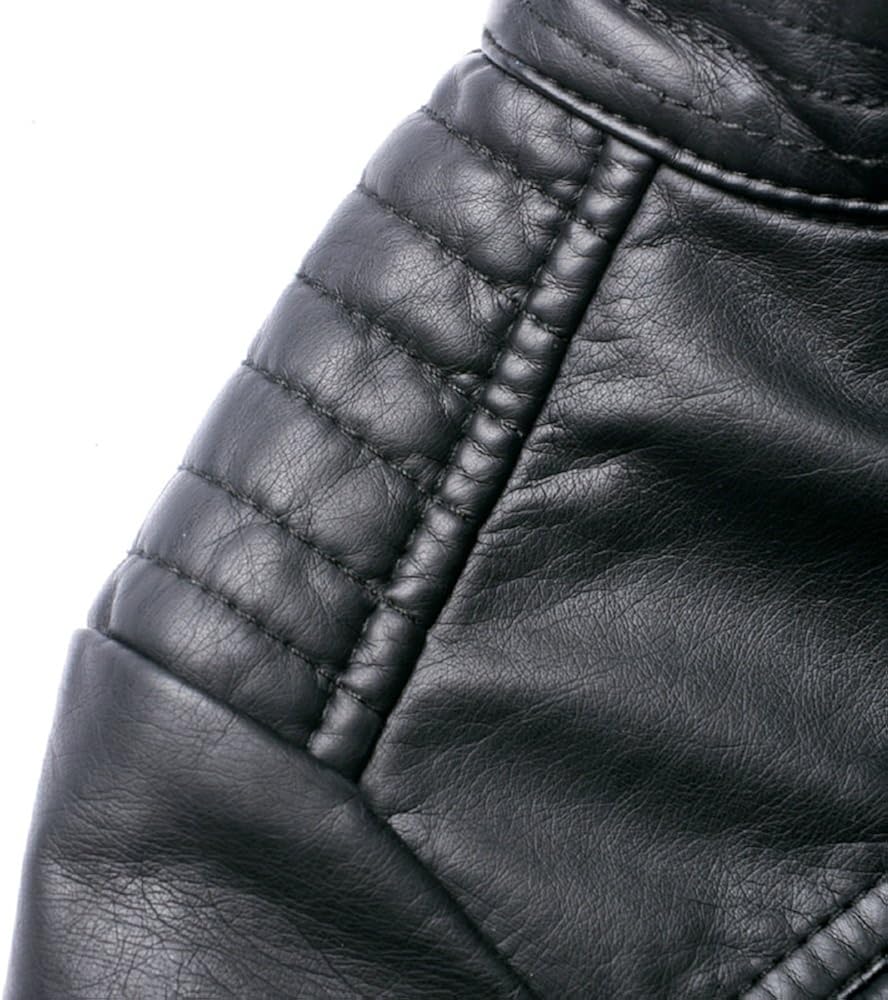 LJYH Boys Leather Jacket New Spring Children's Collar Motorcycle Faux Leather Zipper Coat: Clothing
