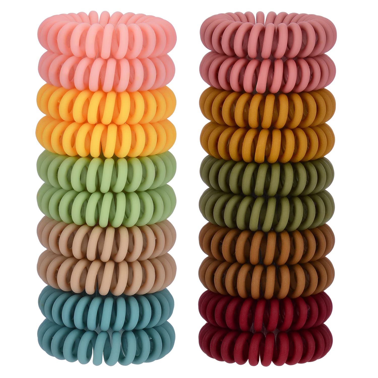 JessLab 20 Pcs Spiral Hair Ties, Plastic Hair Coil Bands, No Damage Waterproof Plastic Spiral Ponytail Holder Hair Bands for Women Girls Hair Accessories, Matte — image 1