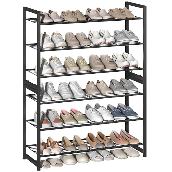 TIFFLOI STACKABLE SHOE RACK, 6 TIER METAL SHOES...