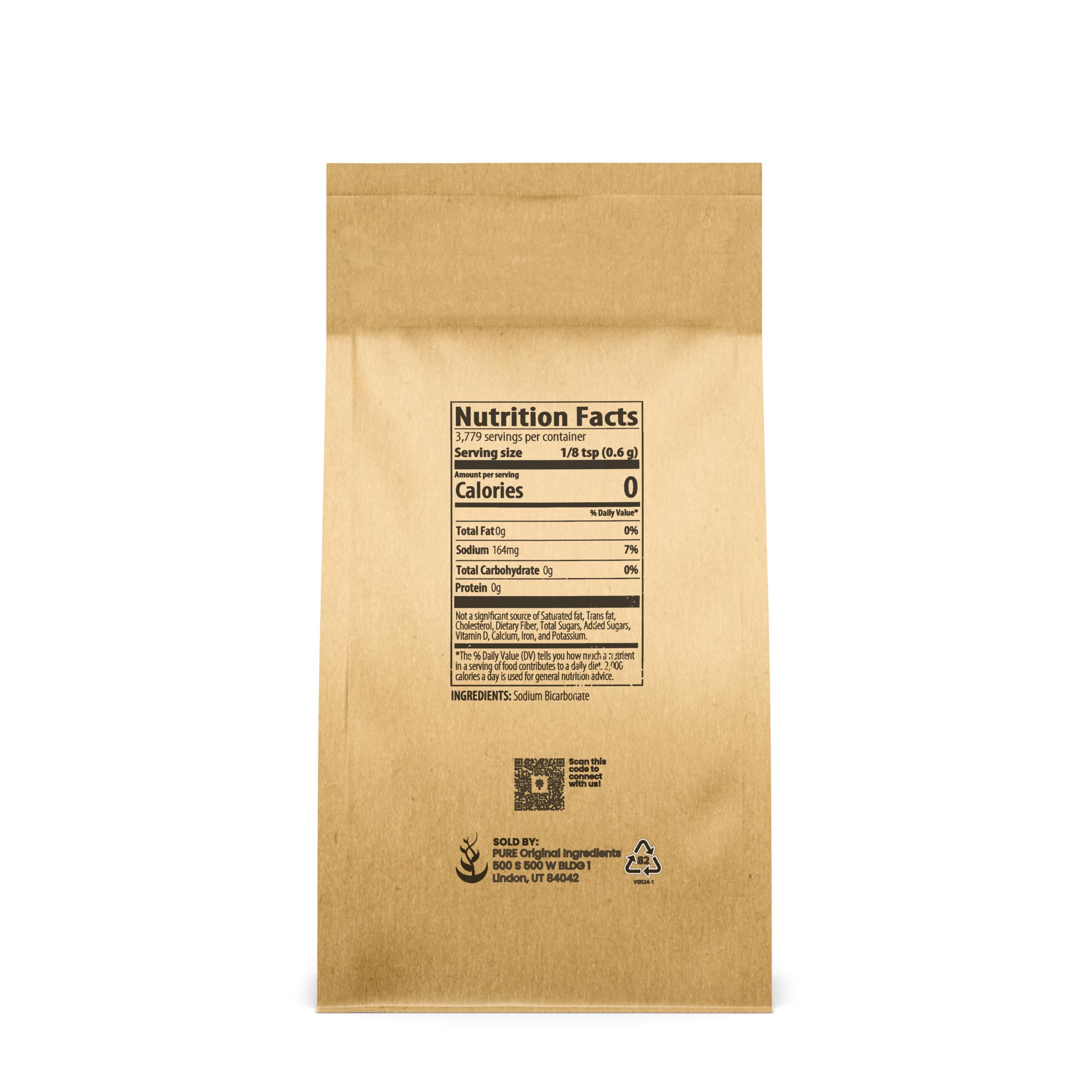 Pure Original Ingredients Sodium Bicarbonate (Baking Soda) (5 lb) Eco-Friendly Packaging, Always Pure, No Fillers Or Additives