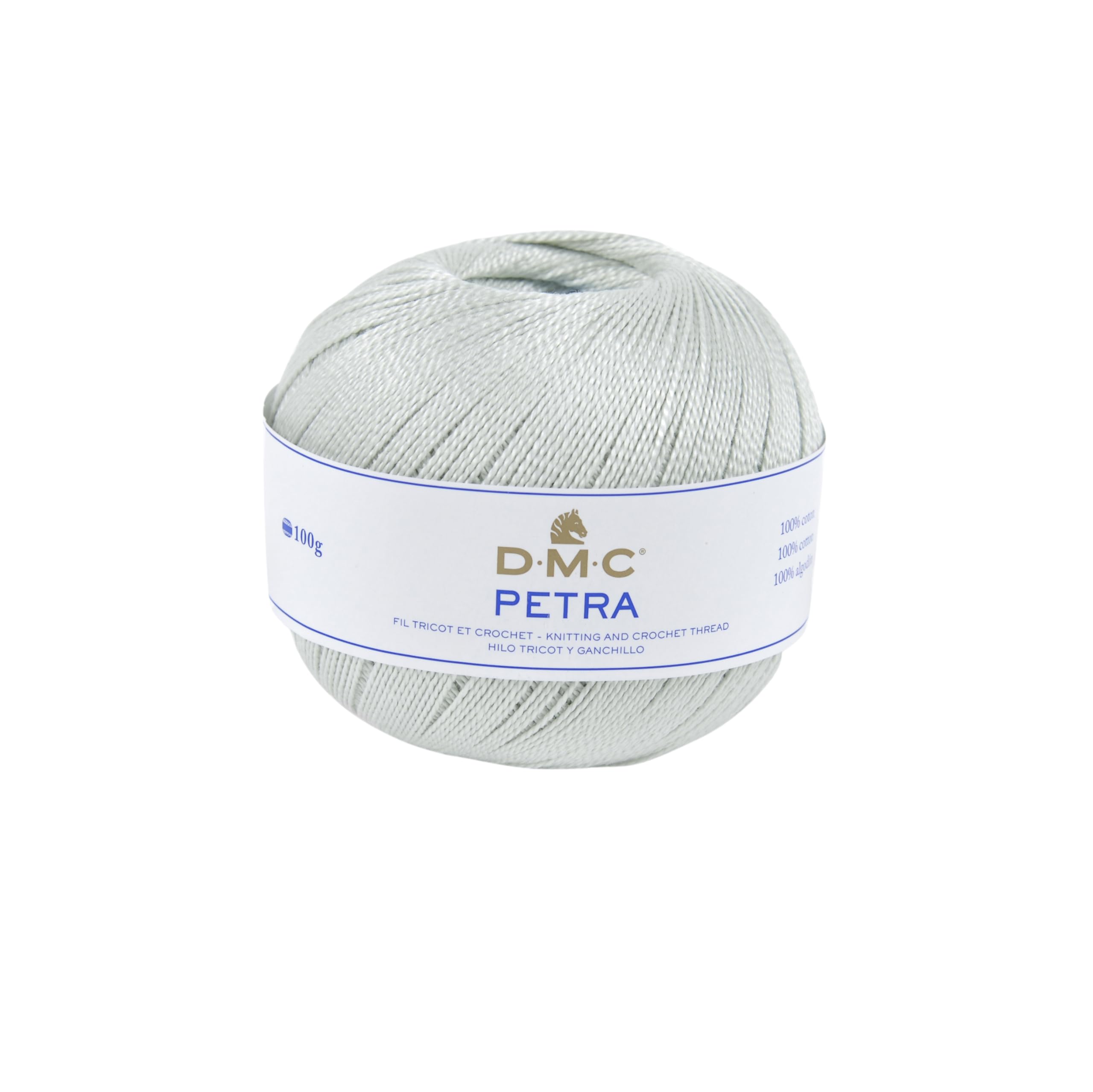 DMC Petra Yarn, 100% Cotton, Grey (53024), Size 5