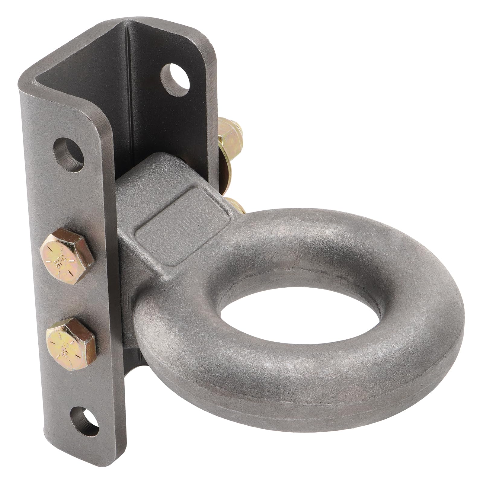 Photo 1 of Racewill Pintle Hitch Lunette Eye Ring with Adjustable Channel Mount Bracket, 3 inch I.D, Heavy Duty Raw Steel, Rated Towing Weight 12000 lbs