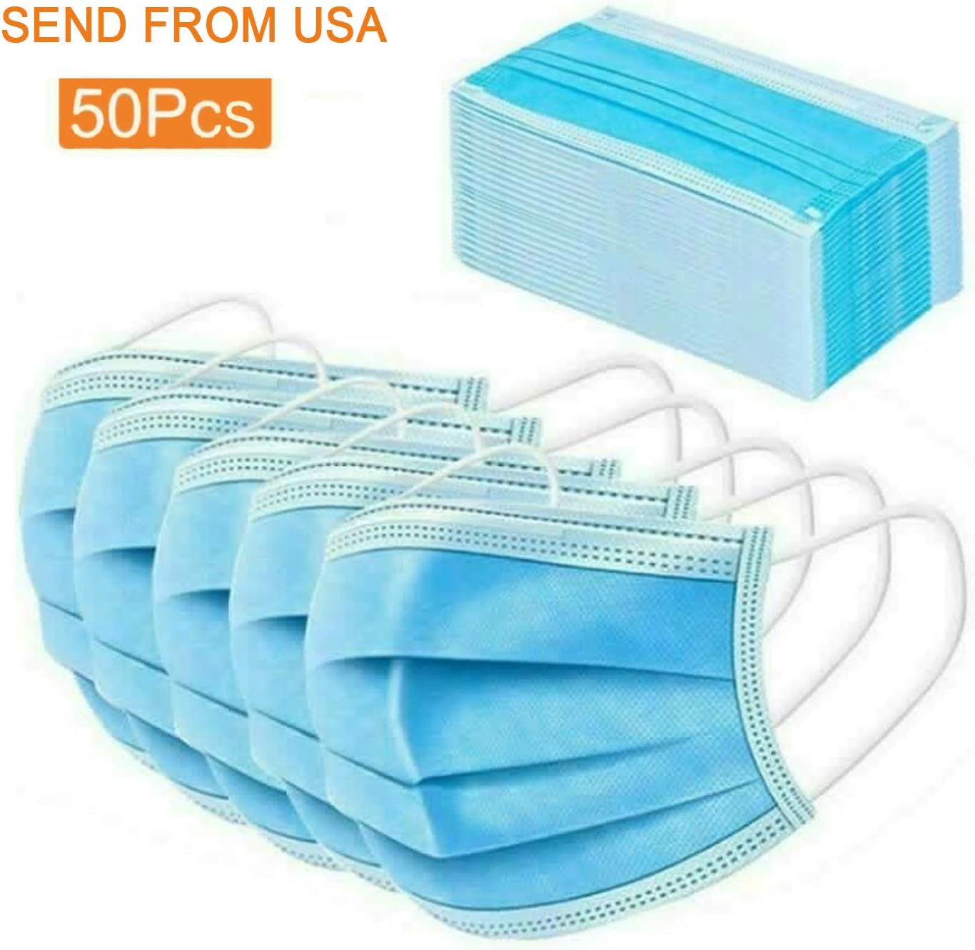 50PCS 3 Ply Face Mask