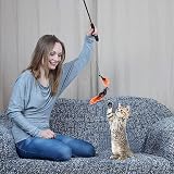GOLDGE Cat Toys Long Lasting Retractable Wand with 15 Replacements view 6