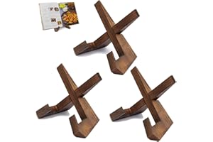 AEIMIAIDE 3 Pcs Wooden Display Stand, 6.5 Inch Bowl Plate Stand, Wooden Picture Frame Stand,Cookbook Holder for Reading Hands