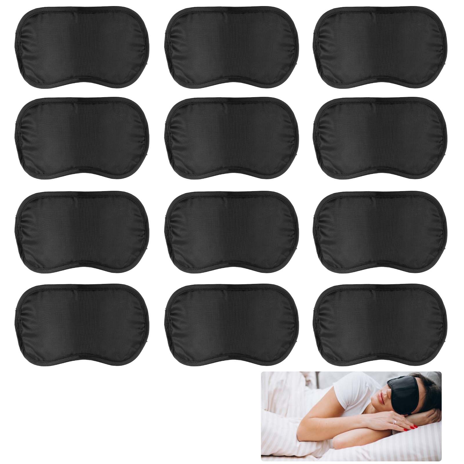 Photo 1 of 12Pcs Blindfolds for Party Games, Blindfold Silk Eye Mask with Straps, Soft Breathable Eye Covers for Sleeping Side Sleeper, Blackout Sleep Mask for Travel(Black)