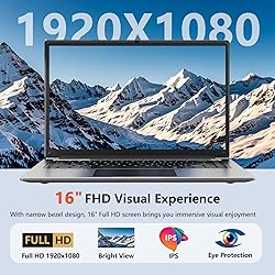 Laptop 16-inch 8GB DDR 256GB SSD Portable Laptop
