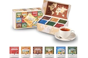 KIRI & SONS Exotic Teas of the World Gift Set – 90 Count International Tea Bags Variety Pack | Global Sampler Box Featuring England, France, Italy, Morocco, Greece & China | Gourmet Assorted Gift Travel Lovers