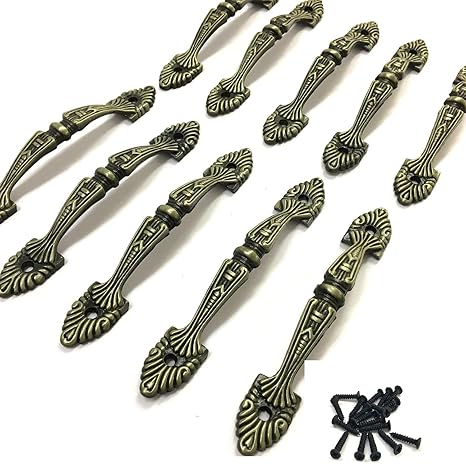 Amazon Co Jp Angelicate アンティーク 調 取っ手 10本 セット ビス付き ツマミ 引き出し ハンドル Diy Cタイプ 産業 研究開発用品