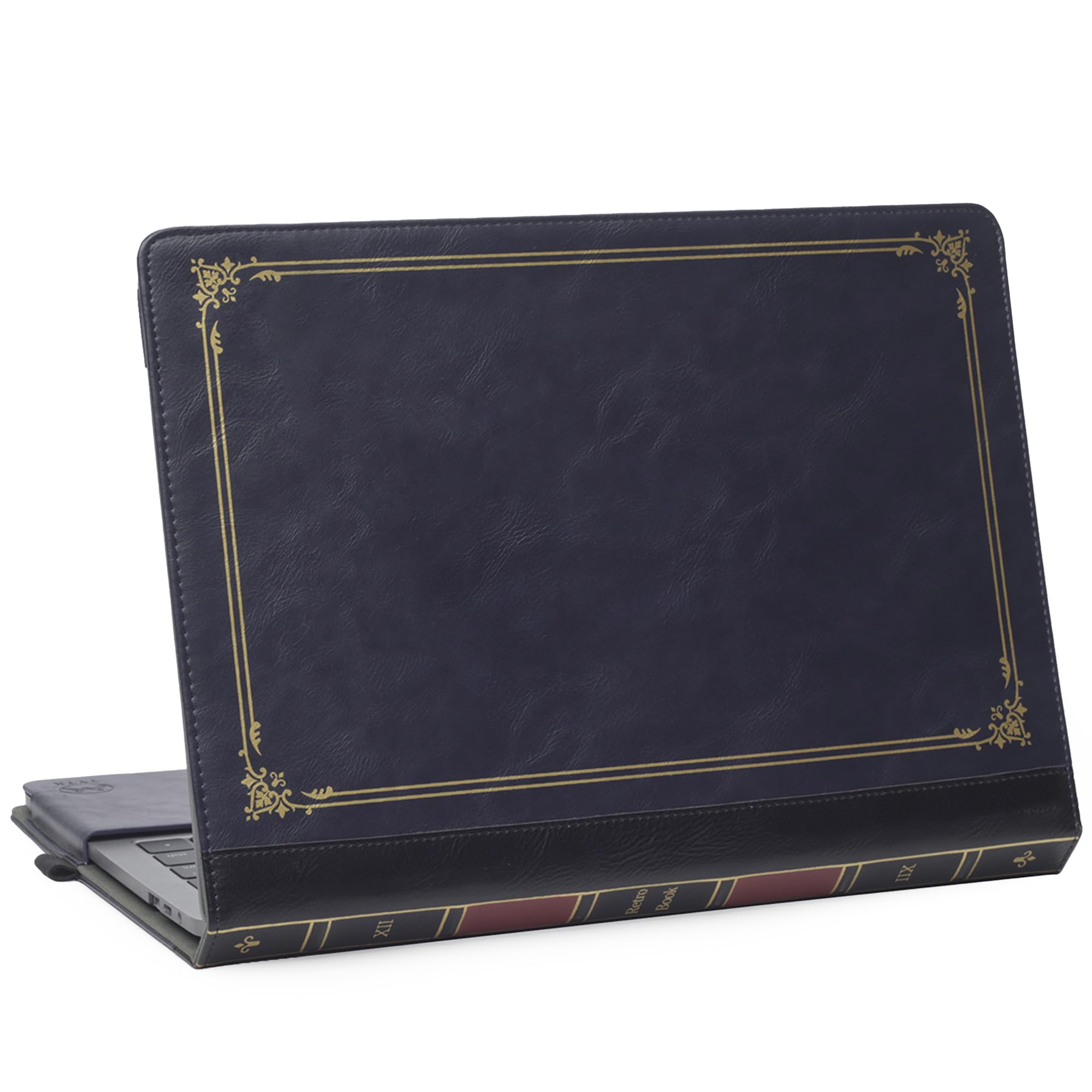 TYTX Leather Case Compatible with NEW MacBook Pro 13 inch 2022-2016 Release M2 M1A2338 A2289 A2251 A2159 A1989 A1706 A1708 with/without Touch Bar Laptop Case Protective Folio Book Cover, Blue