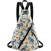 HAWEE Convertible Sling Bag for Women - Water-Resistant Chest Bag & Casual Daypack, Lightweight Crossbody Backpack for Travel, Hiking, Cycling, Colorful Elephant