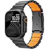 Titanium Band Compatible with Apple Watch Ultra 3/2/1 Band 49mm For iwatch Series 11 10 46mm 45mm 44mm 42mm SE 3/2/1 9 8 7 6 5 4 Men Women,Rubber Lining With Stainless Steel Buckle