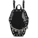 ENJOININ Gothic Coffin Shape Fashion Purses and Handbags for Women Halloween Shoulder Bag Backpack