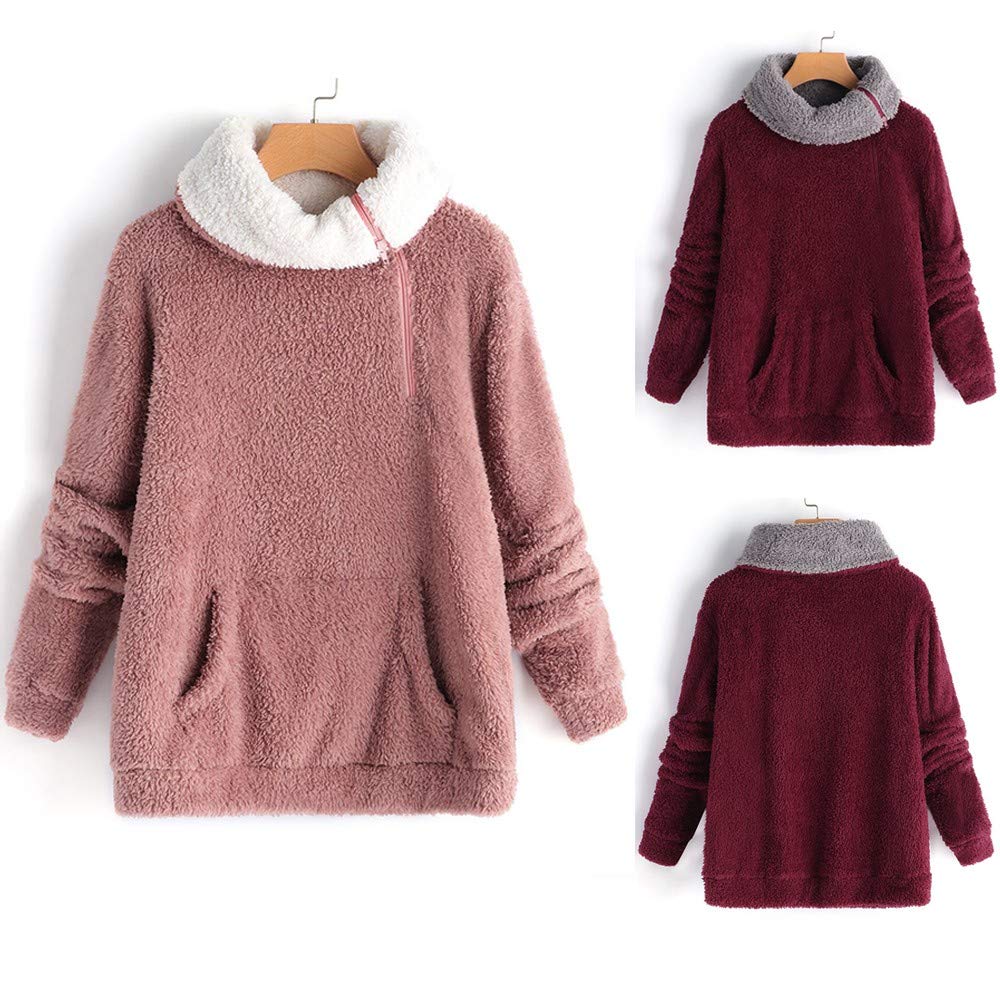 titap womens ladies warm artificial wool coat jacket winter parka outerwear red