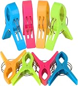 TRIXES Beach Towel Pegs Pack of 8 Large Bright Colours Windproof Clips view 5