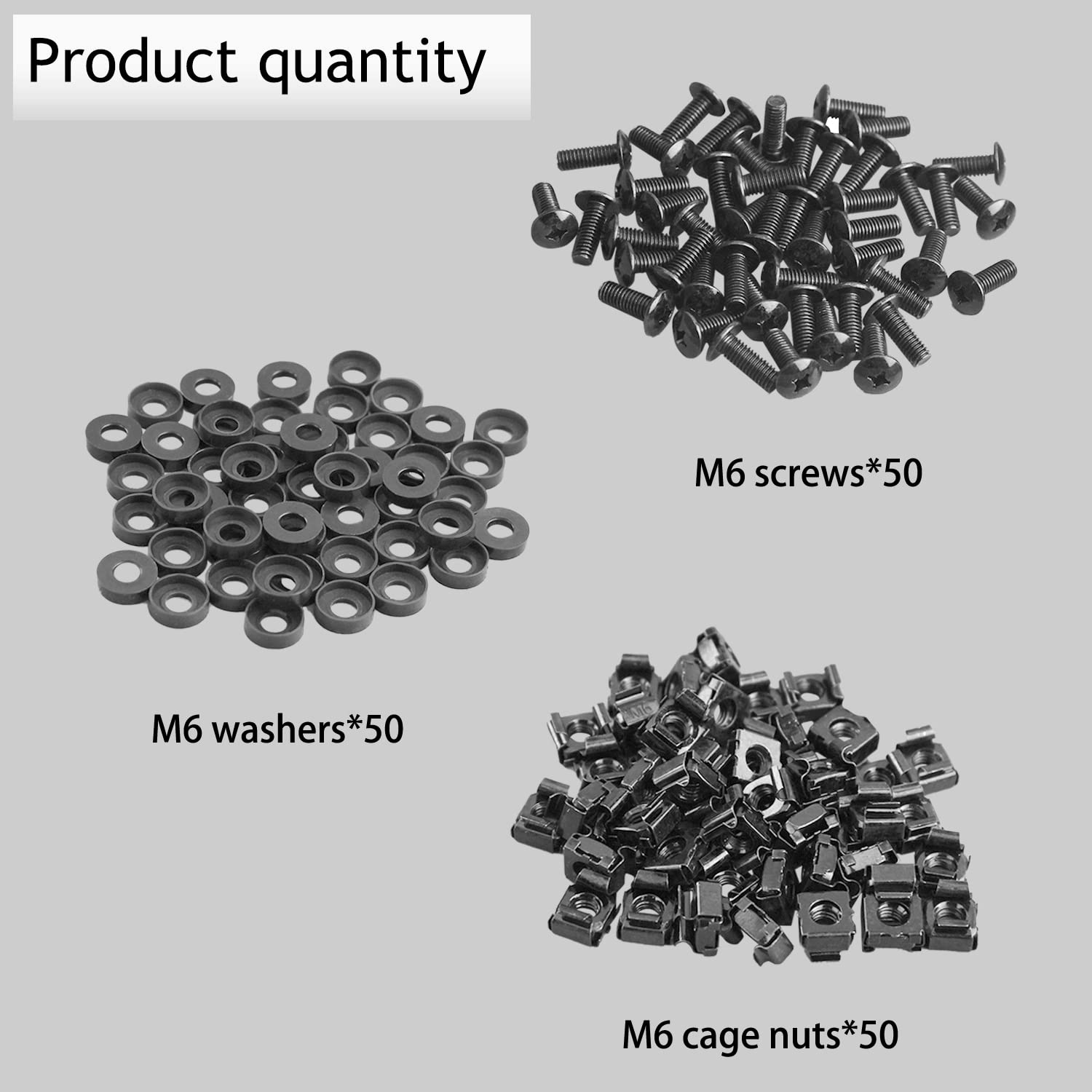 Mua Leadrise 50-Pack M6 x 16mm Computer Rack Mount Cage Screws and Nuts ...