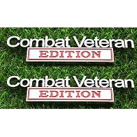 Combat Veteran Edition 3D Raised Emblem Decal - Matte Black Truck Badge For F150, Silverado, F250, F350, C10 (5.9"x1.4") - View #5