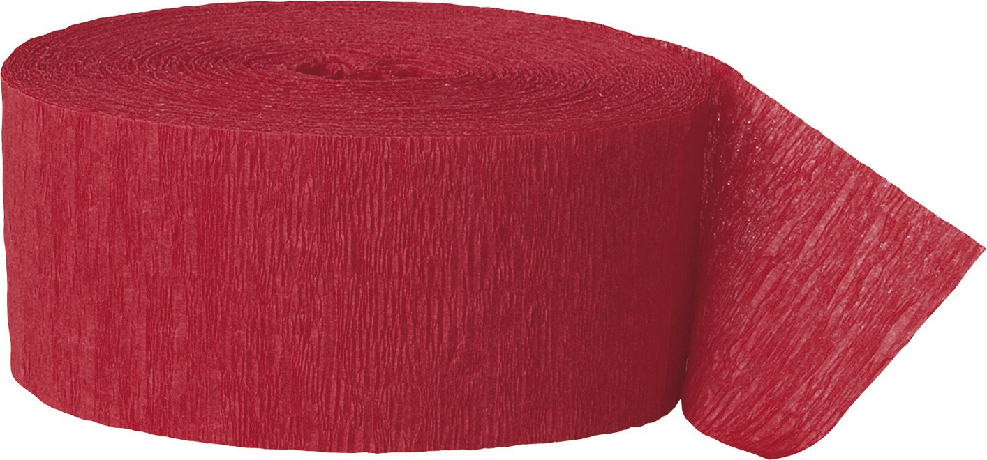 Red Crepe Paper Streamer (2 Meters) 1 Piece - Premium Quality Party Decoration for Celebrations and Events