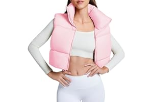 Zando Cropped Puffer Vest Women Sleeveless Outerwear Winter Vest Tops Jackets Lightweight Vests for Women 2025 Trendy Zip