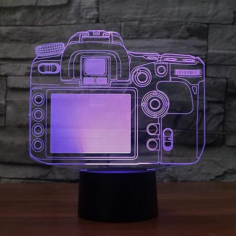 3D Luz Nocturna Creativo 7 Cambio de Color Led Botón Táctil ...