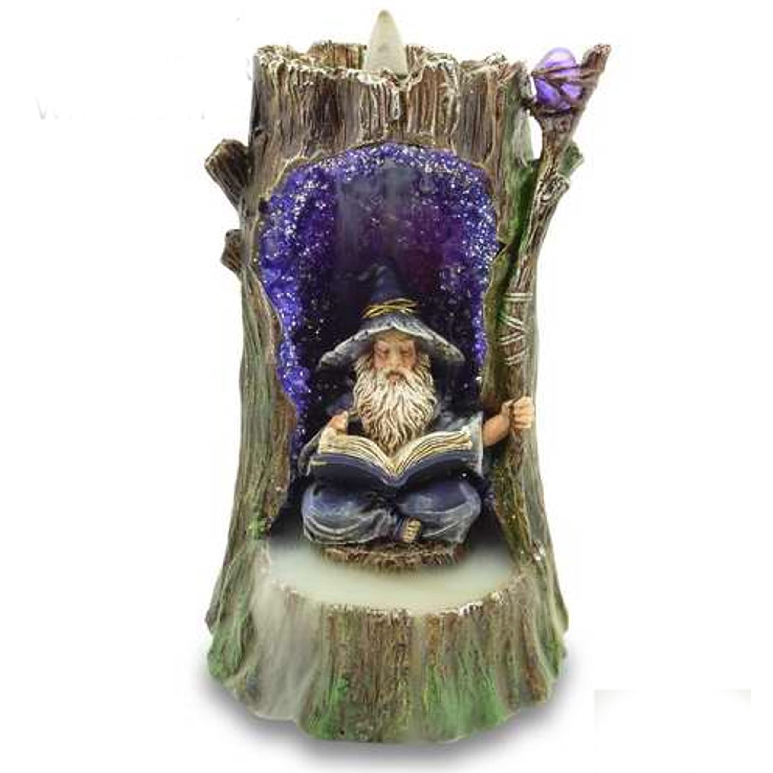 Puckator Wizards Crystal Cave LED Backflow Incense Burner - Home Zen Meditation Decor Accessories - Incense Waterfall Cone Burner Spiritual Feng Shui Gothic Goth Relaxation Gifts Gift Desk Ornaments