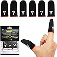 6 PCS Red Edge Mobile Phone Gaming Finger Sleeves Gloves | Compatible with All Touchscreen Devices, 0.15mm Superconducting Na