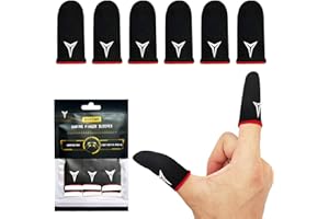 6 PCS Mobile Phone Gaming Finger Sleeves, Nuozme Finger Sleeves Compatible with All Touchscreen Devices, 0.15mm Superconducti