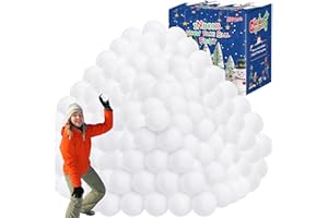 HOMIAR 200 Pack Snow Balls for Kids Indoor, Soft Plush Snow Ball Fight Set, Fake Snow Balls Realistic Artificial Snow Balls Toys for Multiplayer Indoor Outdoor Winter Game Christmas Decor Present DIY Kit
