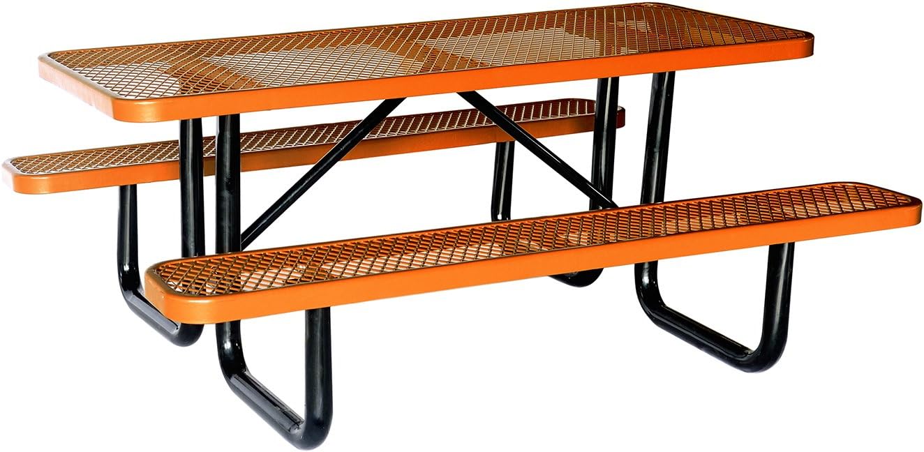 Lifeyard Metal Picnic Table, Rectangular, 72inch, Brown, Heavy Duty,!