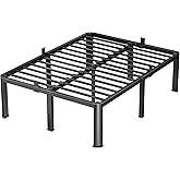 VIPSHOW 18 Inch Queen Heavy Duty 3500 lbs Bed Frame with Round-Corner Legs & Anti-Squeak Design – Quick Assembly Metal Platform, No Box Spring Needed