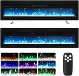 INMOZATA 102cm Electric Fire Wall Mounted Freestanding 900W 1800W Black view 1