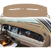 AKMOTOR Dash Cover Mat Custom Fit for Lincoln Town Car (Beige) K315 | w/ Climate Sensor and Light Sensor, Dashboard Pad Carpet