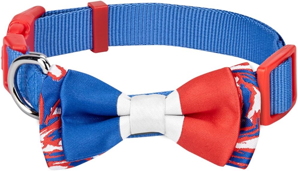 Blueberry Pet 6 Patterns Patriotic Spirits Flags Collection - American Flag, UK, France Bowtie Collars