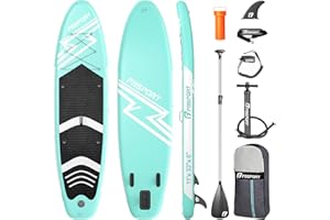 FBSPORT 11' Premium Stand Up Paddle Board, Yoga Board with SUP Accessories & Carry Bag | Wide Stance, Surf Control, Non-Slip Deck, Leash, Paddle and Pump for Youth & Adult