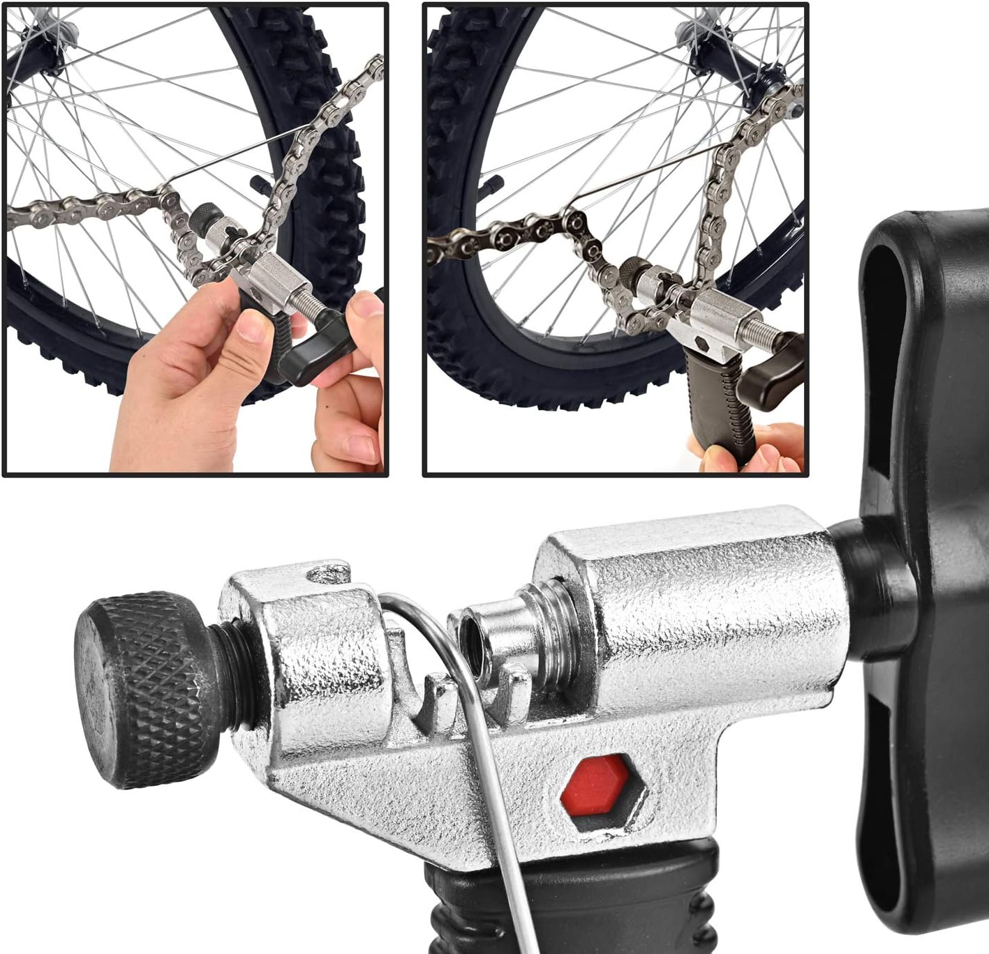 TRKIMAL Bike Chain Splitter, Bike Chain Cutter Breaker Tool with Chain Hook Compatible with 7 8 9 10 Speed Bicycle Chain Link Repair Removal/Installation, Portable Durable Reusable Cycling Tools : Sports & Outdoors
