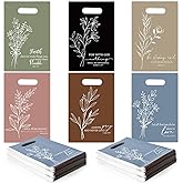 Whaline 200Pcs Boho Christian Party Favor Bag Bible Verse Plastic Treat Bags with Handles Candy Goodie Bags for Snack Cookie Packing