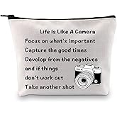 MBMSO Photographer Makeup Bag Life is Like a Camera Photography Gifts Inspirational Gifts for Camera Lovers(Photographer)