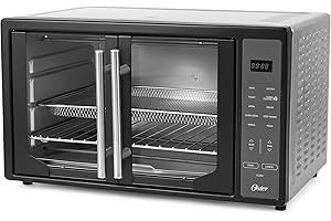 Oster French Door Turbo Convection Toaster Oven with Extra Large Interior, Black