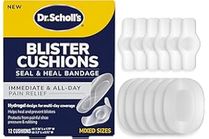DR. SCHOLL'S Dr. Scholl’s Blister Cushions Seal & Heal Bandage for Feet, Toes, Heels & Hands, 12 ct - Blister Prevention Pads, Hydrogel Technology Protects from Painful Shoe Pressure & Rubbing, Water-Resistant