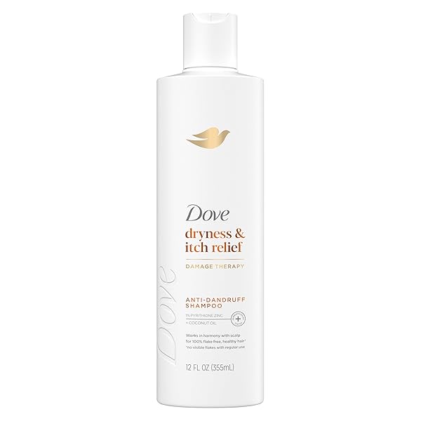 DOVE DAMAGE THERAPY DERMA SHAMPOO DRYNESS + ITCH FOR FLAKY SCALP WITH PYRITHIONE ZINC AND COCONUT OIL 12 FL OZ
