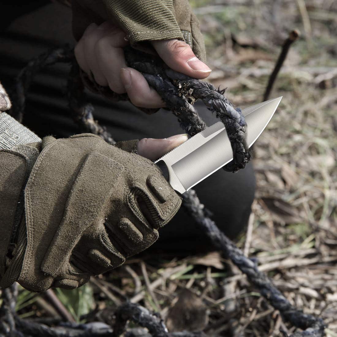 Mua Aubey ナイフ アウトドア Edcポーチ付き 小型 フルタング構造 D2鋼 G10材ハンドル 釣り用 キャンプ バーベキュー 登山用 切れ味良い かっこいい フィッシングナイフ Tren Amazon Nhật Chinh Hang 21 Fado